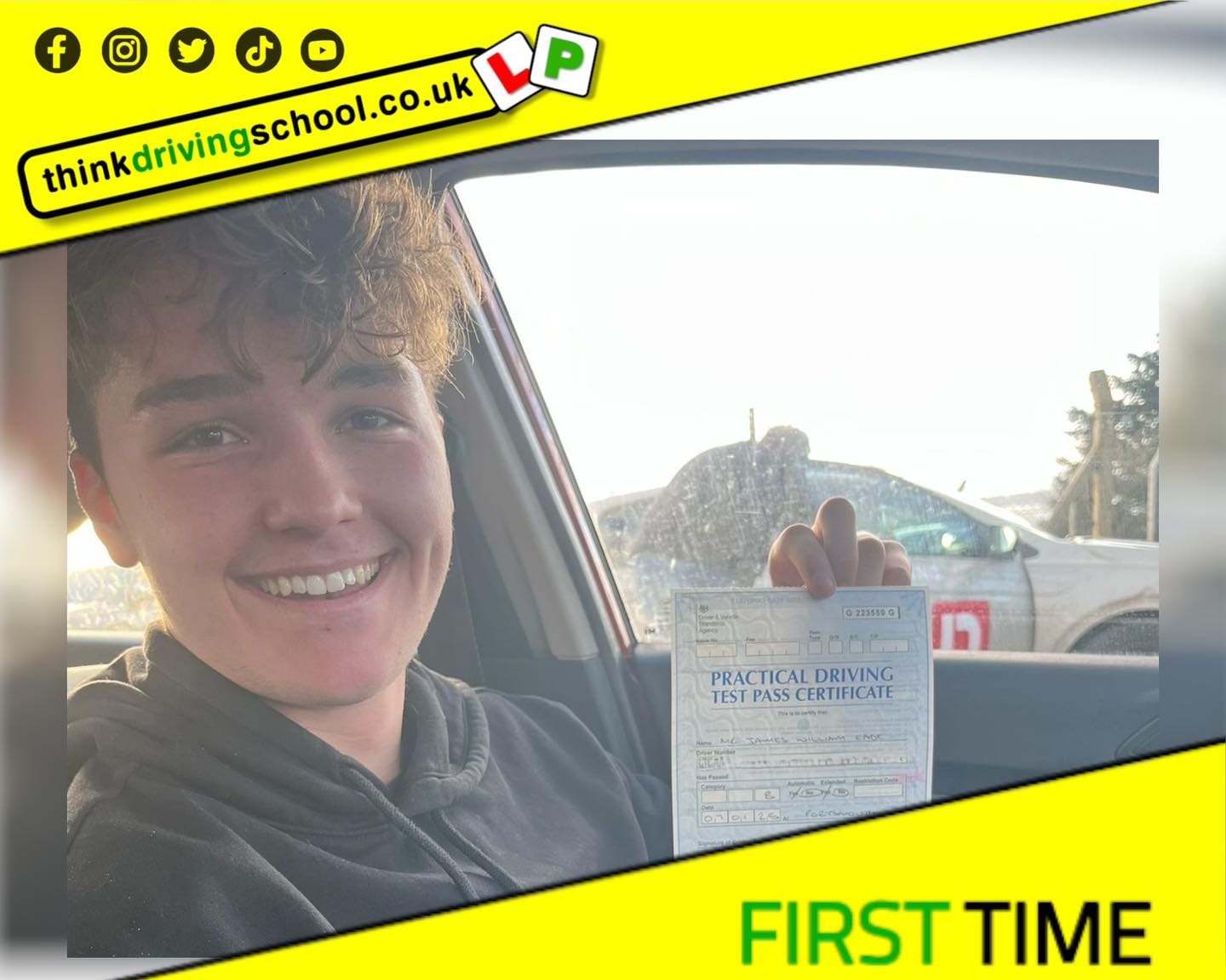 Driving School Godalming Passed with think driving school January 2024 and left this 5 star review