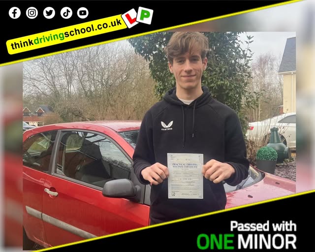 Driving School Godalming Passed with think driving school January 2025 and left this 5 star review