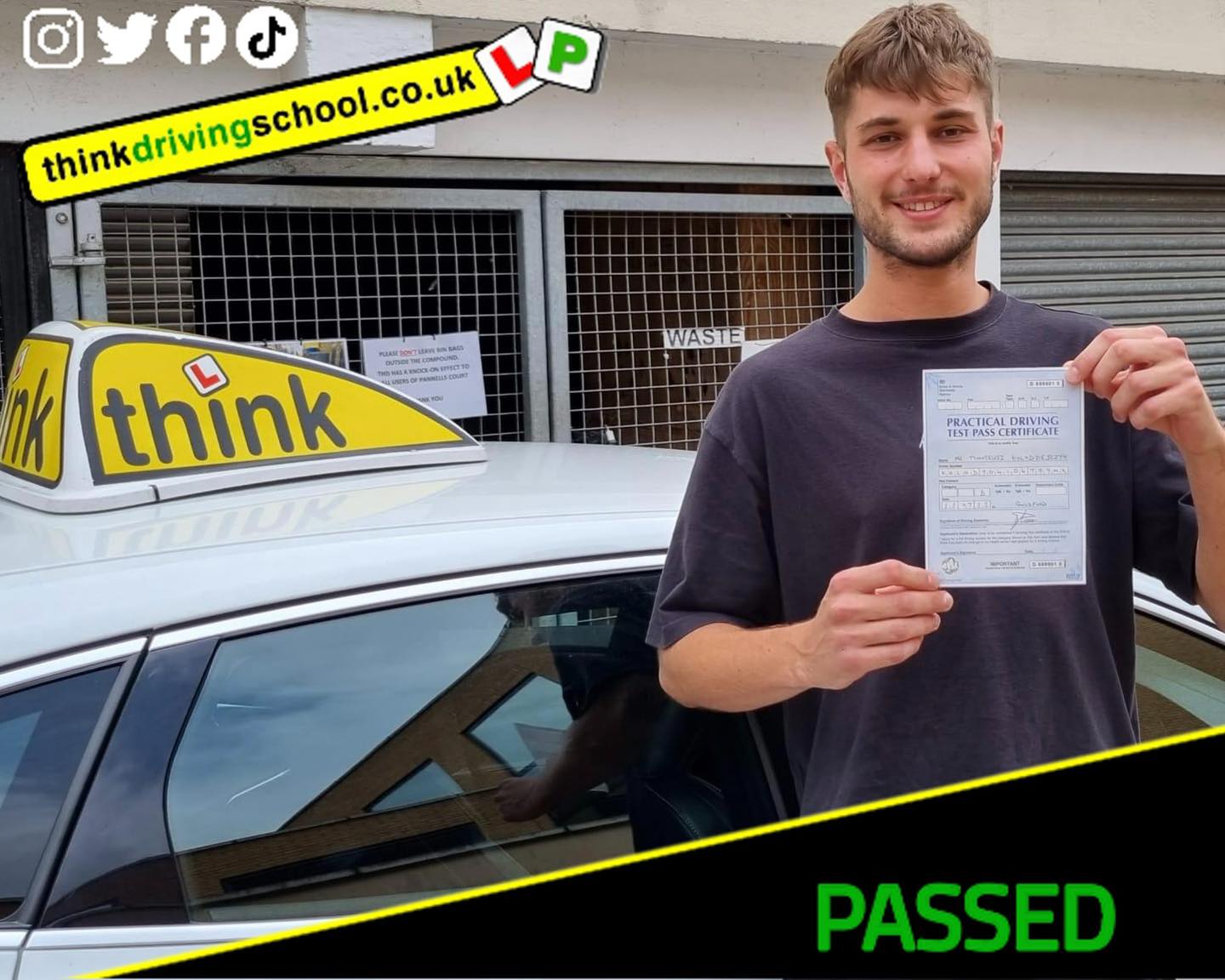 Passed with think driving school July 2022 and left this 5 star review