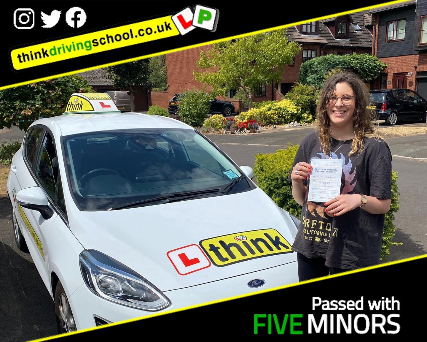 Passed with think driving school July 2022 and left this 5 star review