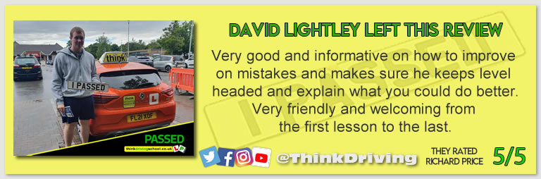 Passed with think driving school MAY 2022 and left this 5 star review