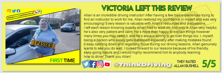 Harry Parsonage Wrote this awesome review of allan bushell driving instructor from Sandhurst & Camberley