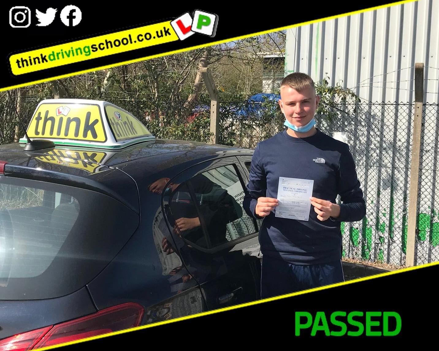 Passed with think driving school March 2022 and left this 5 star review