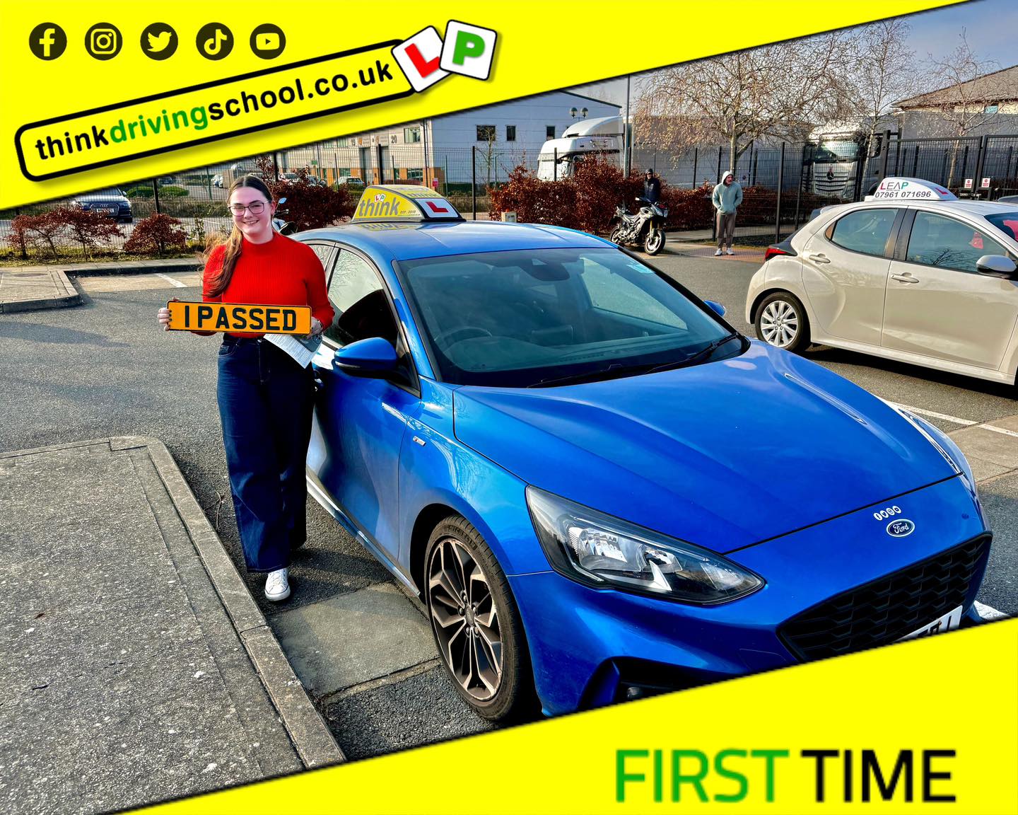 Driving School Hampshire pass Photo Passed with think driving school MARCH 2024 and left this 5 star review