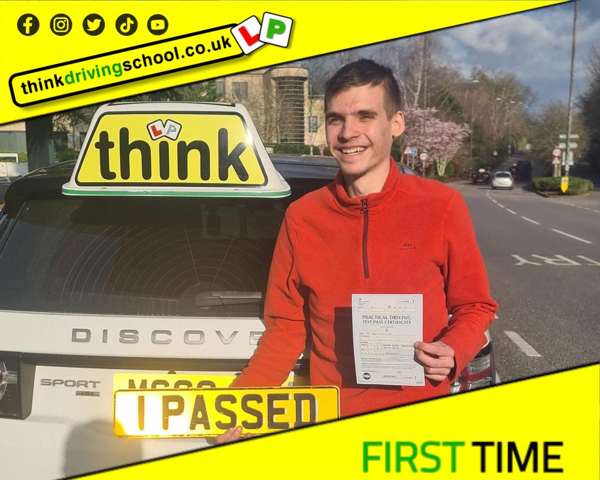 Driving School Hampshire pass Photo Passed with think driving school MARCH 2024 and left this 5 star review