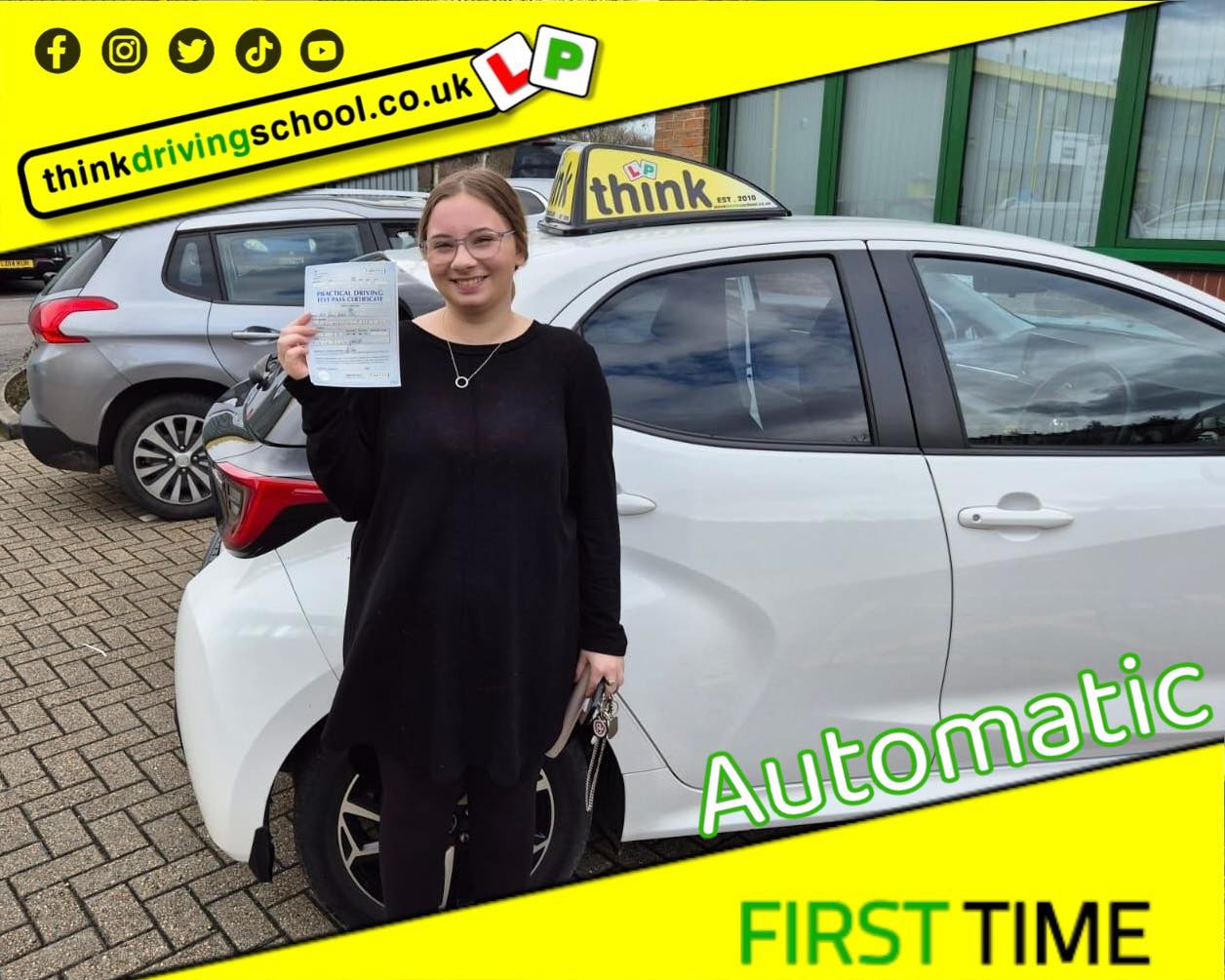 Driving School Hampshire pass Photo Passed with think driving school MARCH 2024 and left this 5 star review