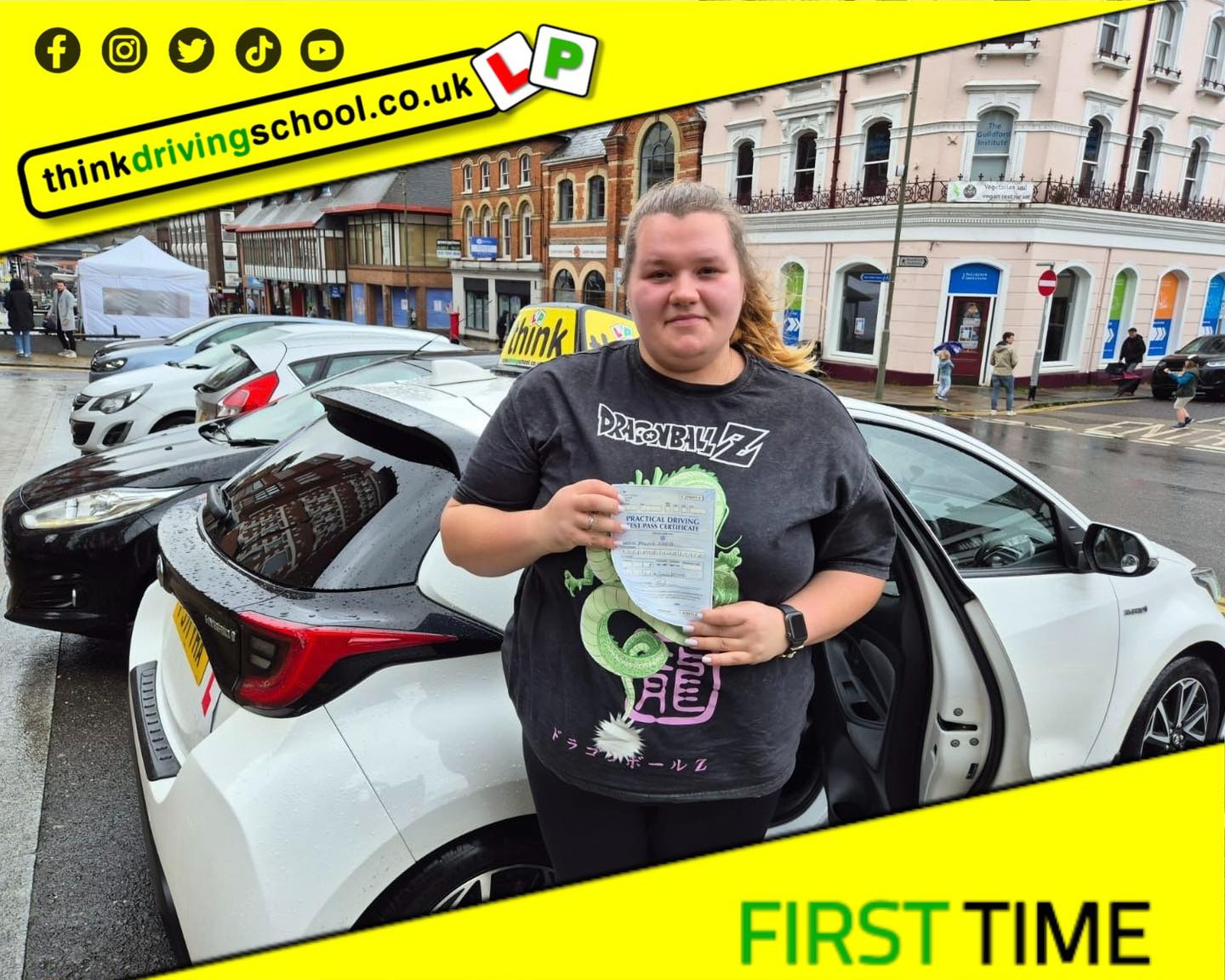 Driving School Hampshire pass Photo Passed with think driving school MARCH 2024 and left this 5 star review
