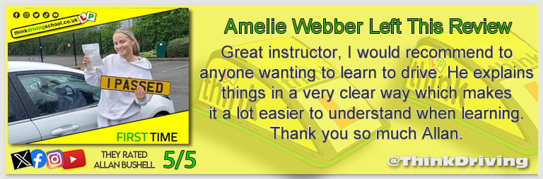 Driving School Hampshire pass Photo Passed with think driving school APRIL 2024 and left this 5 star review
