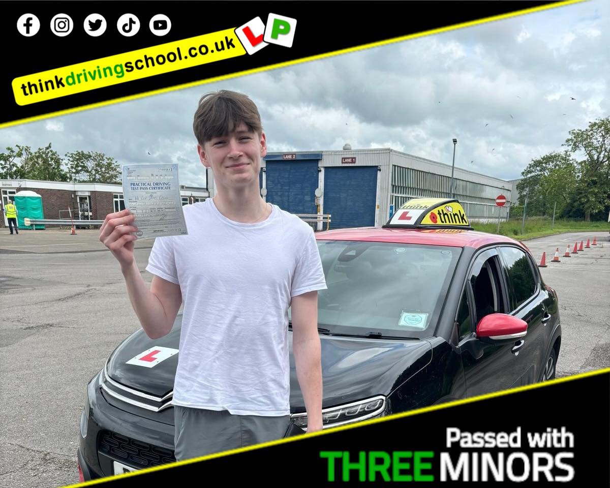 Passed with think driving school APRIL 2024 and left this 5 star review
