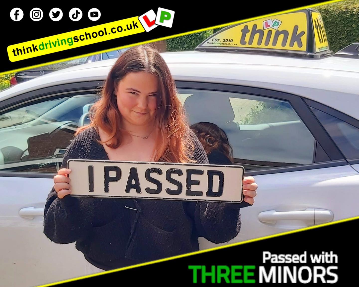 Driving School Hampshire pass Photo Passed with think driving school APRIL 2024 and left this 5 star review