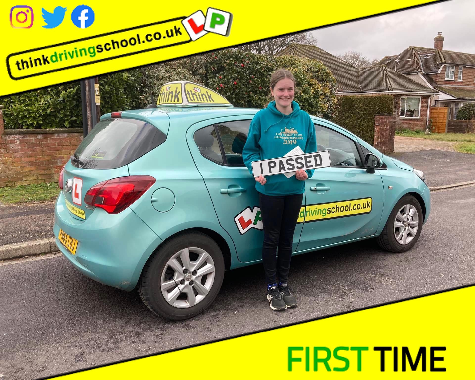 Driving School Hampshire pass Photo Passed with think driving school November 2022 and left this 5 star review