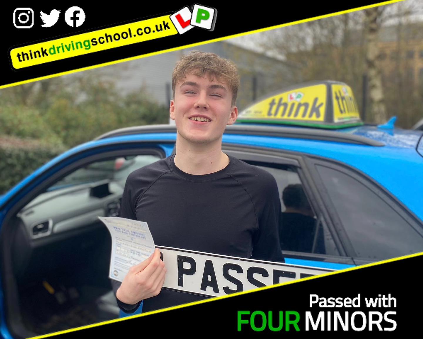 Driving School Hampshire pass Photo Passed with think driving school November 2022 and left this 5 star review