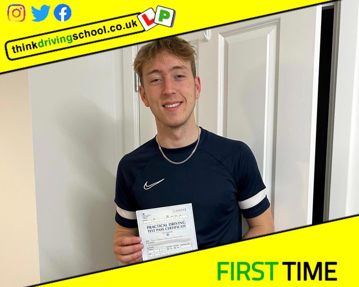 Driving School Hampshire pass Photo Passed with think driving school November 2022 and left this 5 star review