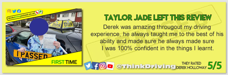Driving School Hampshire pass Photo Passed with think driving school November 2022 and left this 5 star review