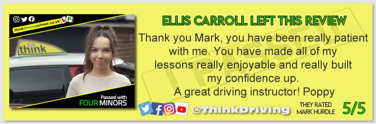 Driving School Hampshire pass Photo Passed with think driving school November 2022 and left this 5 star review