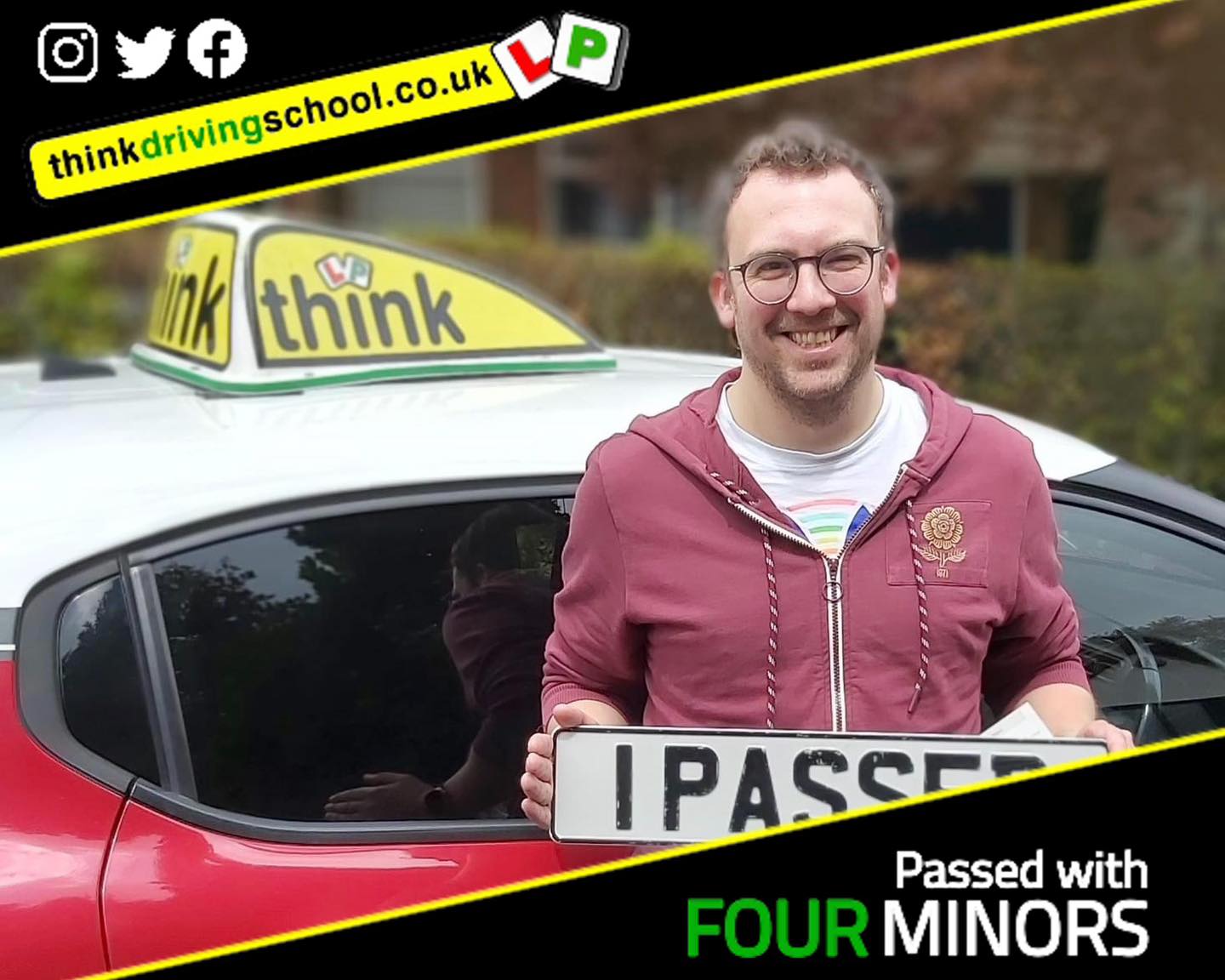 Driving School Hampshire pass Photo Passed with think driving school May 2023 and left this 5 star review