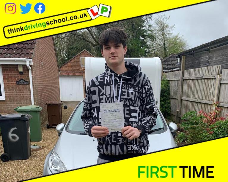 Driving School Hampshire pass Photo Passed with think driving school May 2023 and left this 5 star review