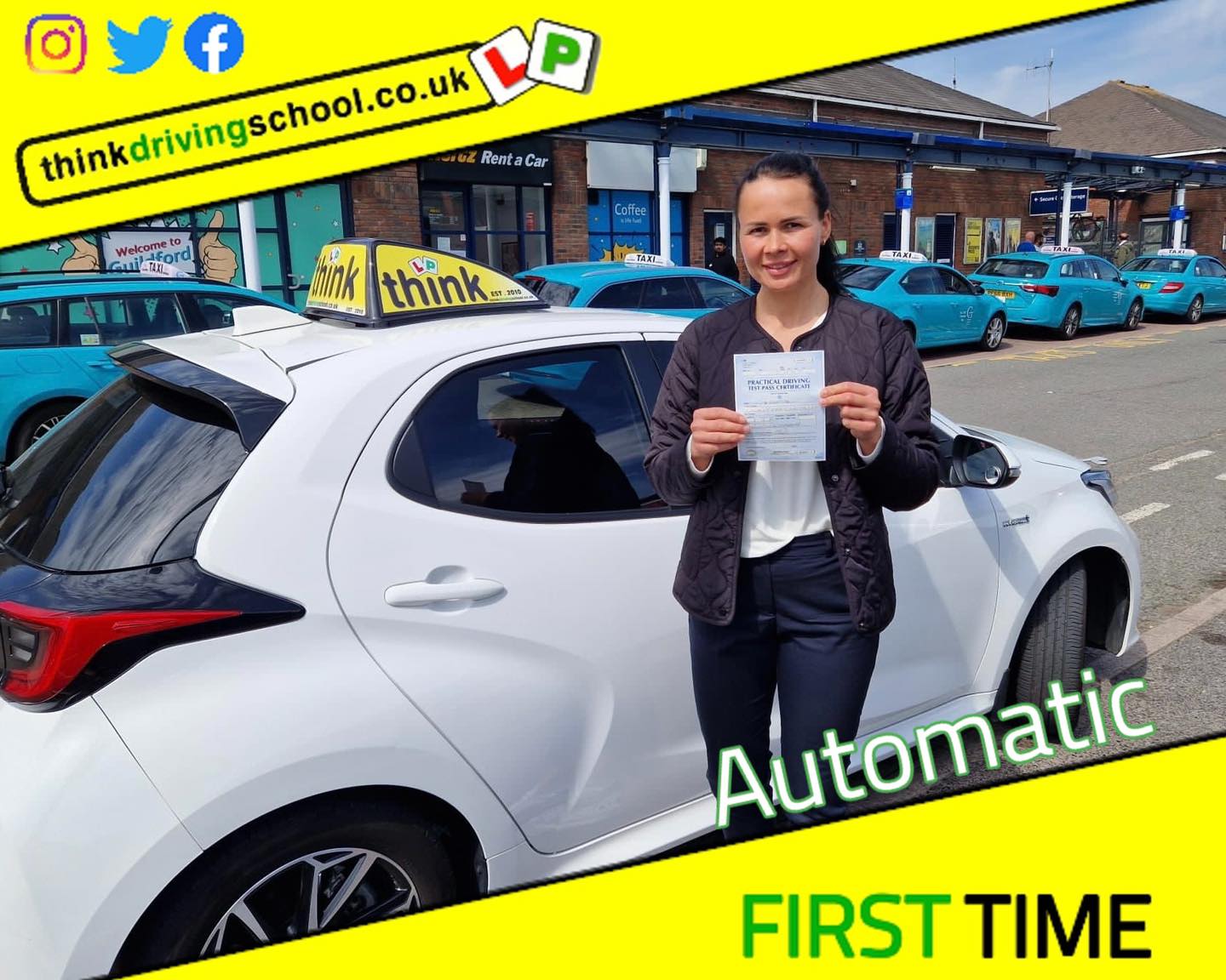 Driving School Hampshire pass Photo Passed with think driving school May 2023 and left this 5 star review