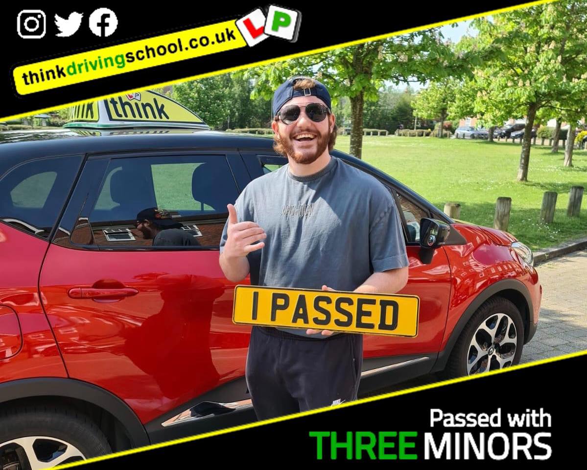 Driving School Hampshire pass Photo Passed with think driving school May 2023 and left this 5 star review