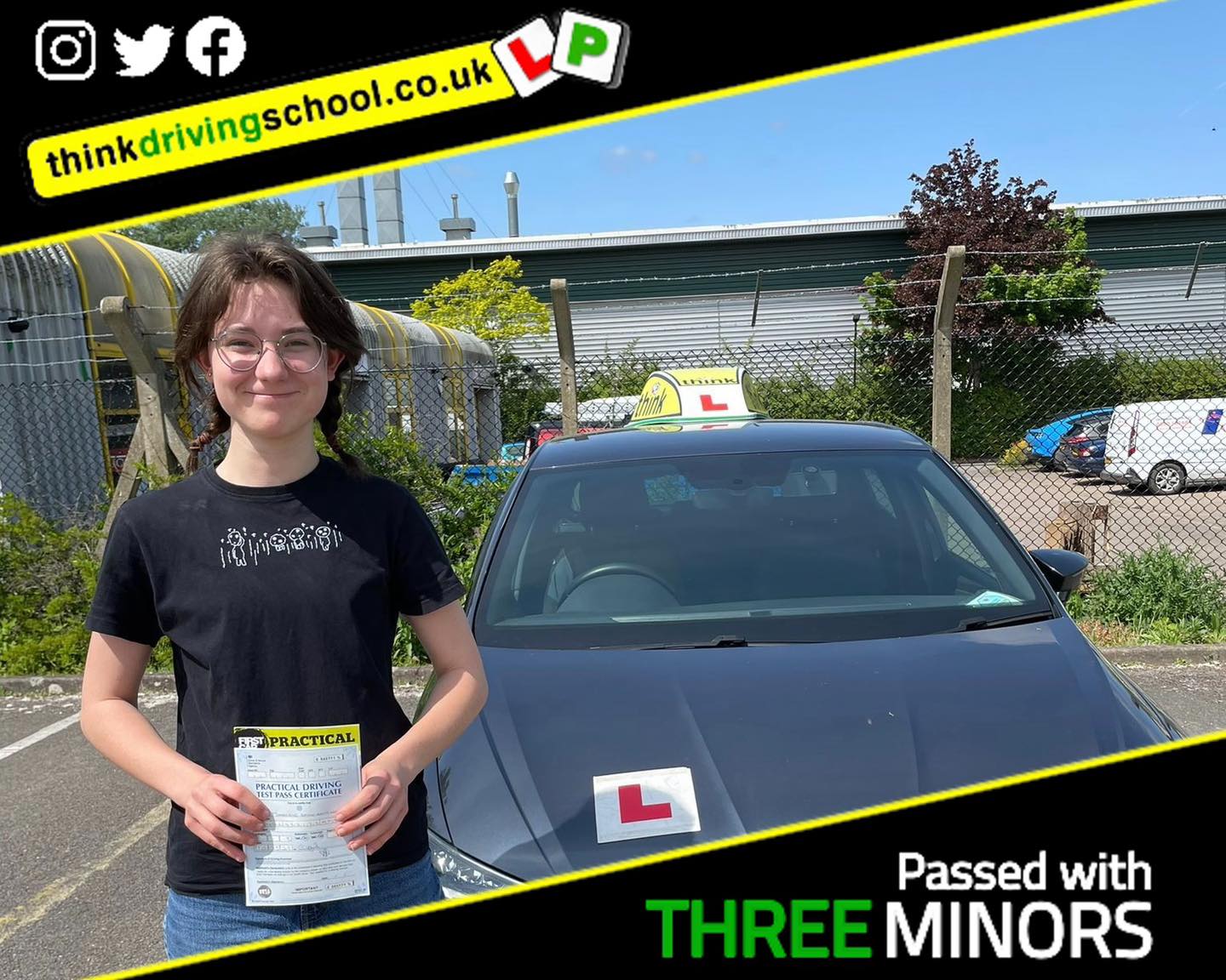 Driving School Hampshire pass Photo Passed with think driving school May 2023 and left this 5 star review