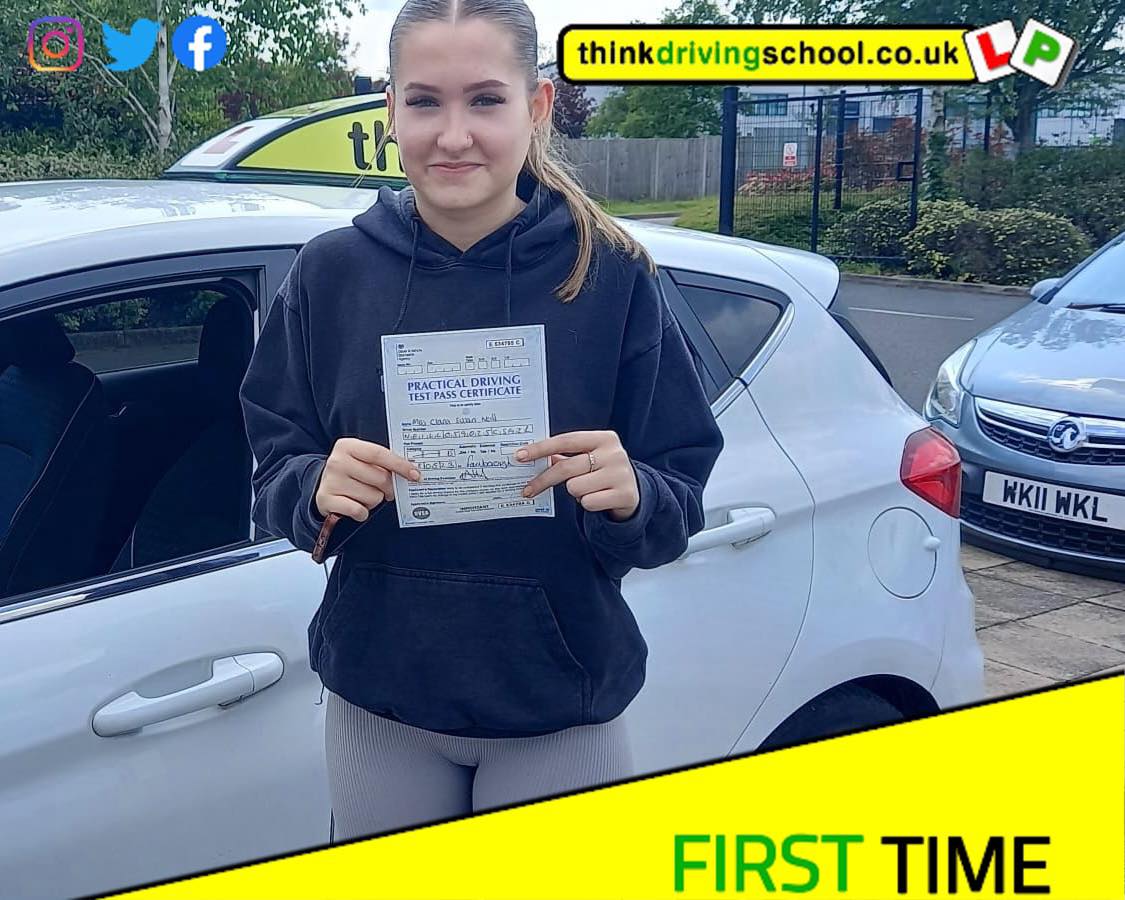 Driving School Hampshire pass Photo Passed with think driving school May 2023 and left this 5 star review