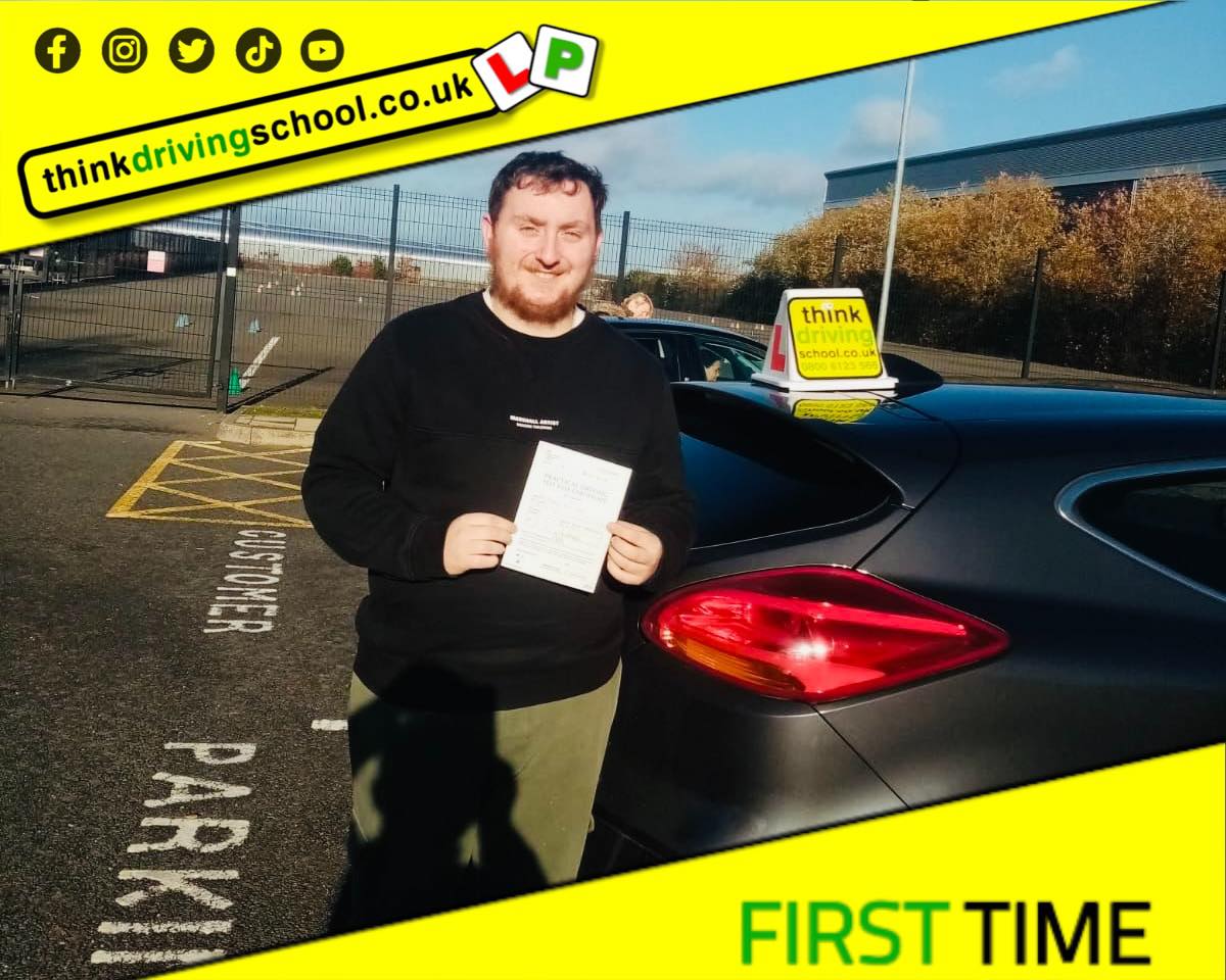 Driving School Hampshire pass Photo Passed with think driving school November 2023 and left this 5 star review
