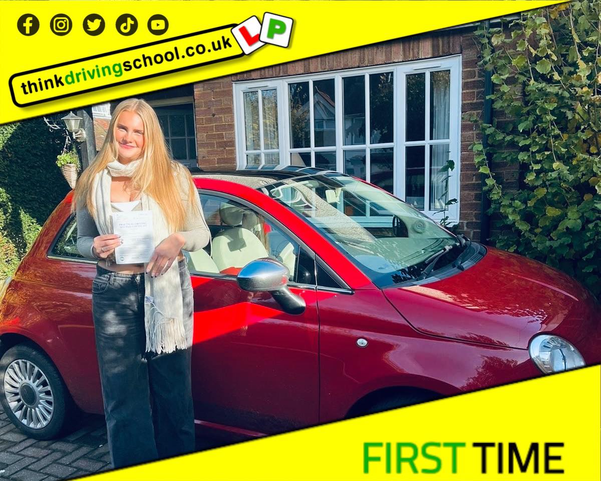 Driving School Hampshire pass Photo Passed with think driving school November 2023 and left this 5 star review