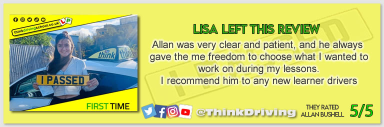Harry Parsonage Wrote this awesome review of allan bushell driving instructor from Sandhurst & Camberley
