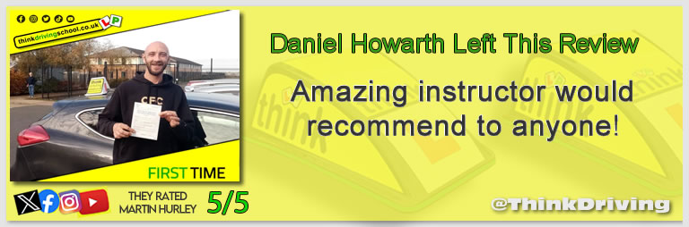 Driving School Hampshire pass Photo Passed with think driving school November 2024 and left this 5 star review
