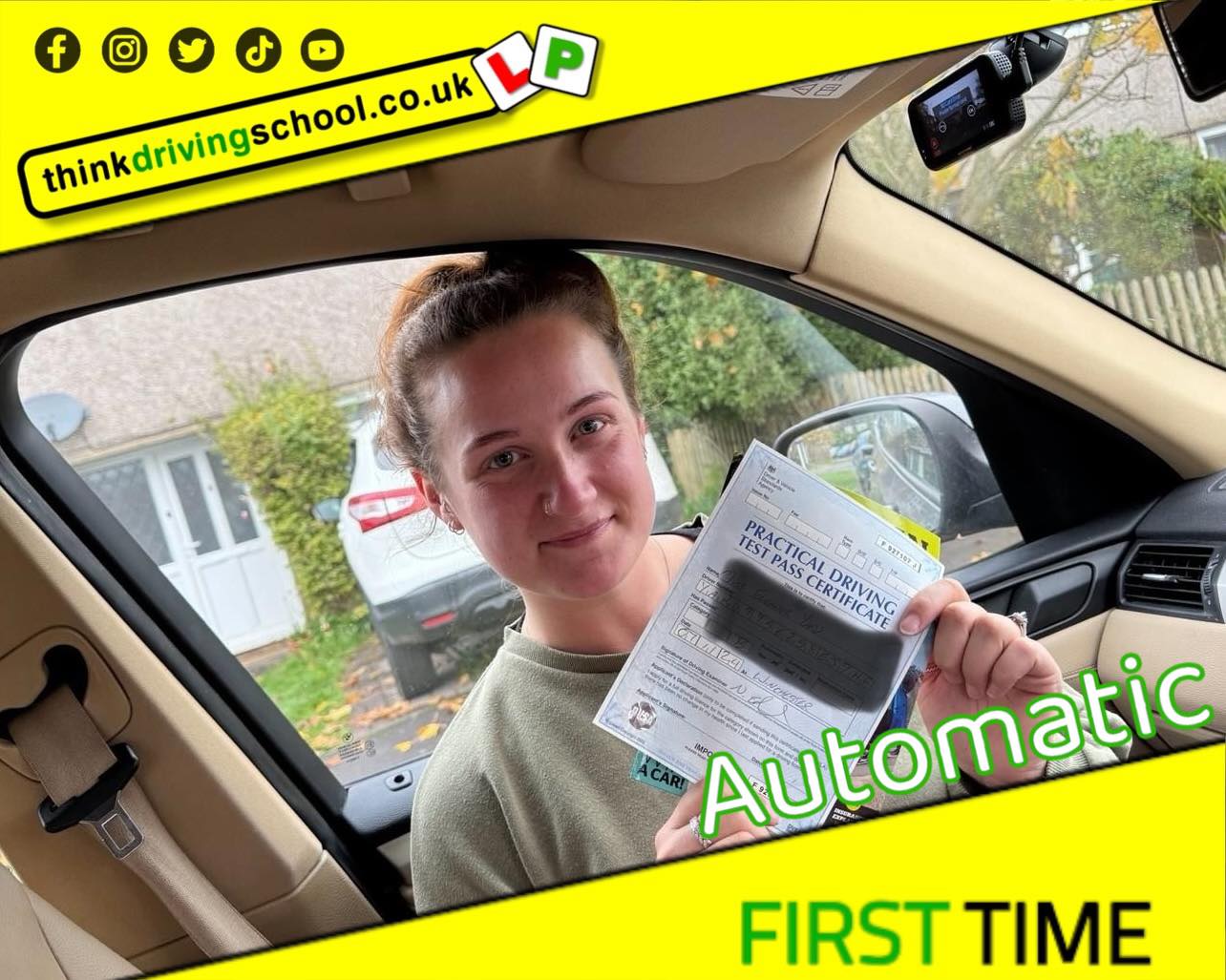 Passed with think driving school November 2024 and left this 5 star review