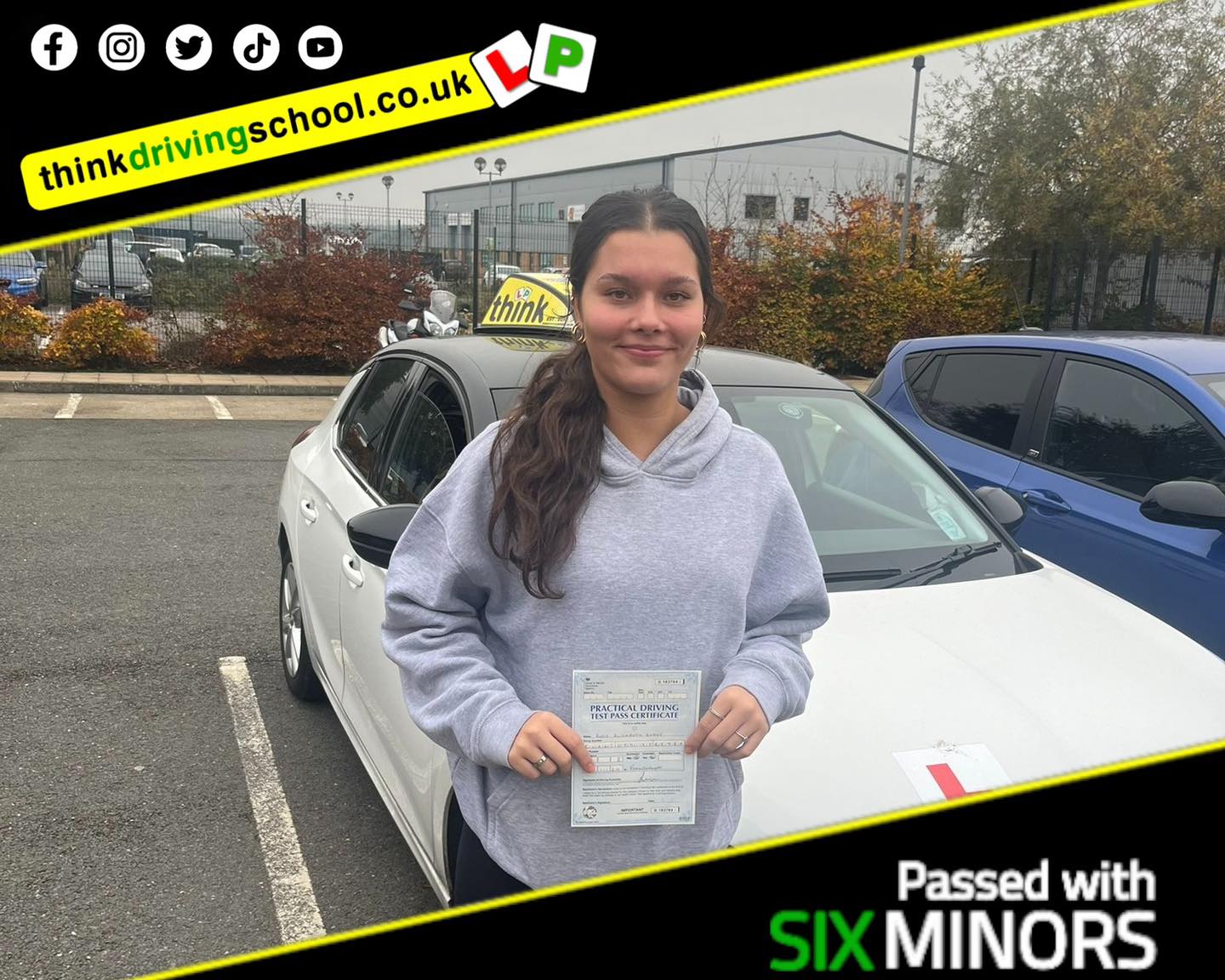 Driving School Hampshire pass Photo Passed with think driving school November 2024 and left this 5 star review
