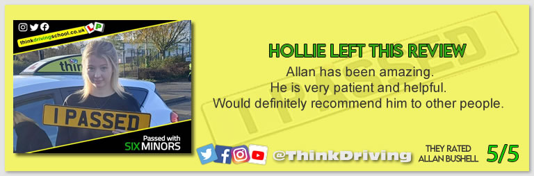 Harry Parsonage Wrote this awesome review of allan bushell driving instructor from Sandhurst & Camberley