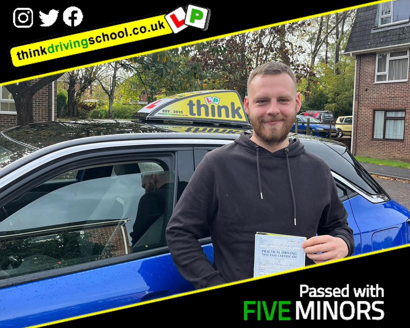 Passed with think driving school November 2022 and left this 5 star review