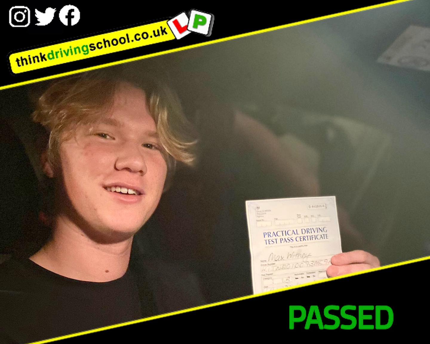 Passed with think driving school November 2022 and left this 5 star review