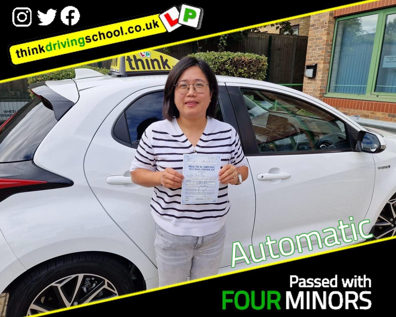 Driving School Hampshire pass Photo Passed with think driving school October 2023 and left this 5 star review