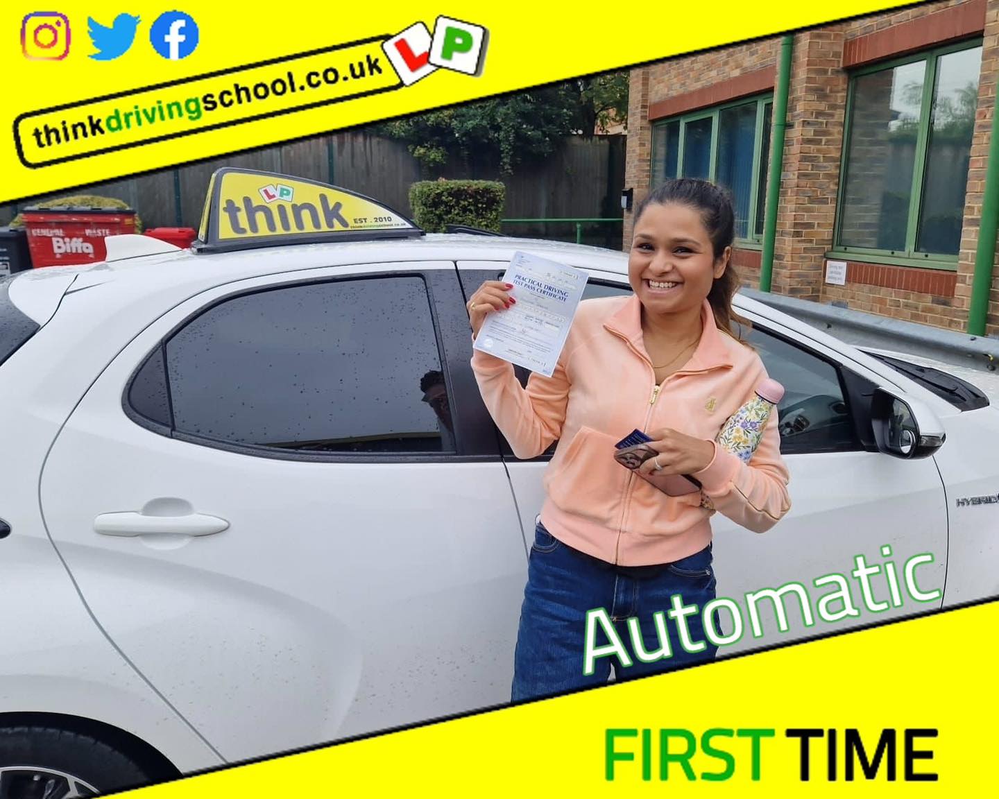 Passed with think driving school October 2023 and left this 5 star review