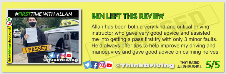 Harry Parsonage Wrote this awesome review of allan bushell driving instructor from Sandhurst & Camberley