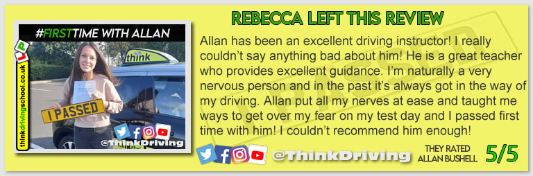 Harry Parsonage Wrote this awesome review of allan bushell driving instructor from Sandhurst & Camberley