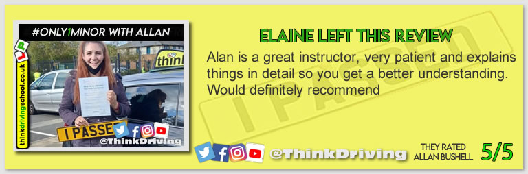 Harry Parsonage Wrote this awesome review of allan bushell driving instructor from Sandhurst & Camberley