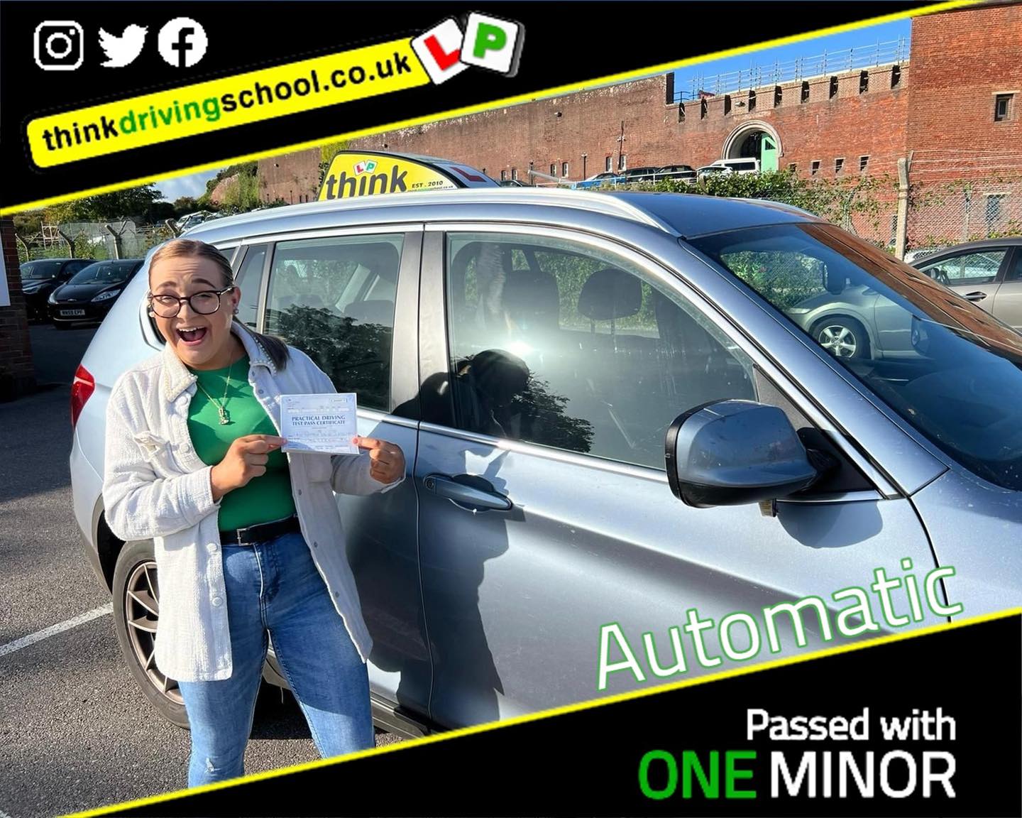 Passed with think driving school October 2022 and left this 5 star review