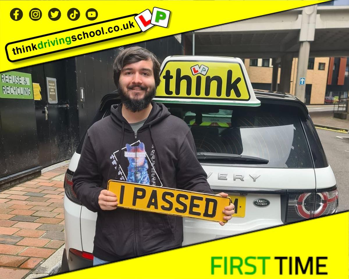 Driving School Hampshire pass Photo Passed with think driving school September 2024 and left this 5 star review