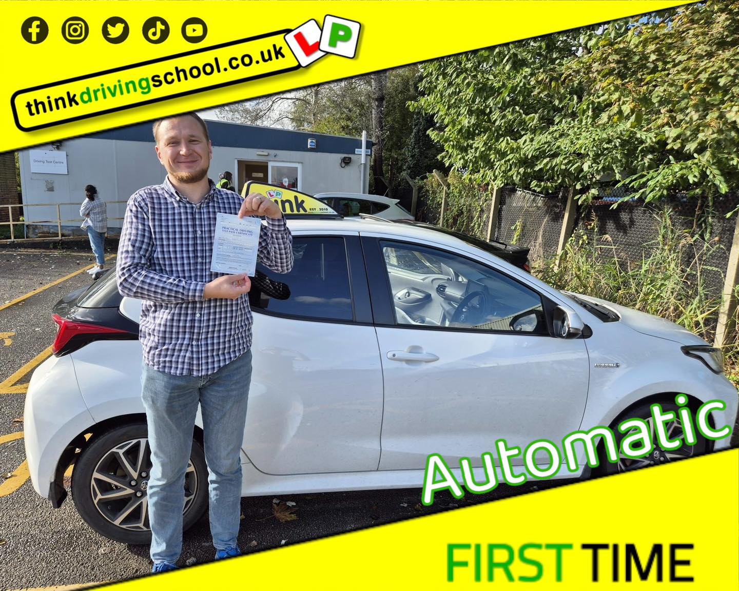 Driving School Hampshire pass Photo Passed with think driving school September 2024 and left this 5 star review