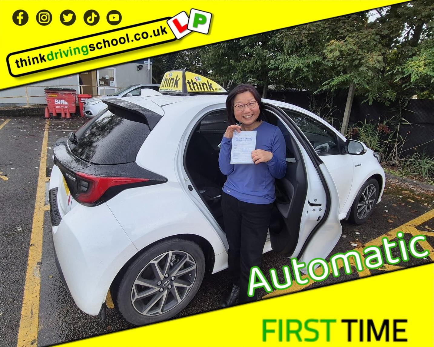 Driving School Hampshire pass Photo Passed with think driving school September 2024 and left this 5 star review