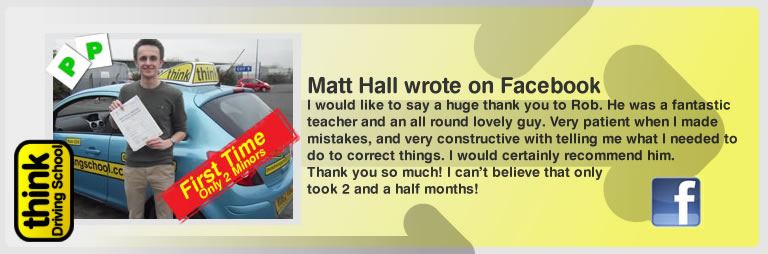 matt hall passed with rob evamy from bordon driving school