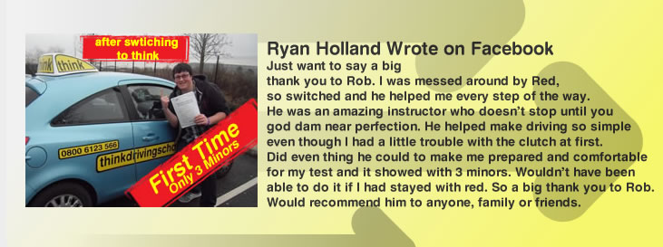driving lessons Liphook Rob Evamy think driving school grade 5