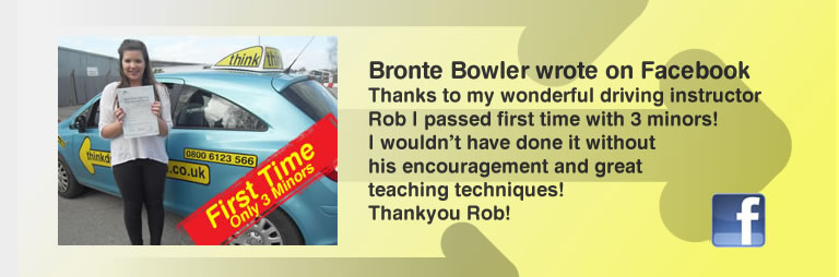 Bronte Bowler from Chiddingfold passed with think driving school and left a great review