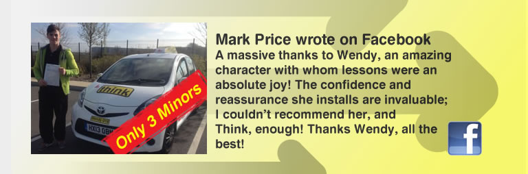 mark left this awesome review of wendy maclaren from think drivng school
