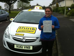 sarah passed after drivng lessons in headley with wendy mclaren