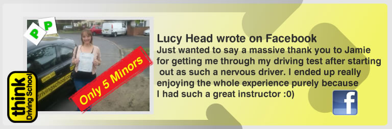 ben left this awseom feview of think driving school farnborough and of tim price-bowen his driving instructor