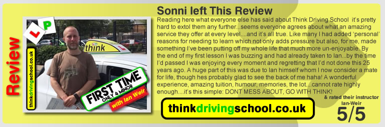 Passed with think driving school in June 2017 and left this review